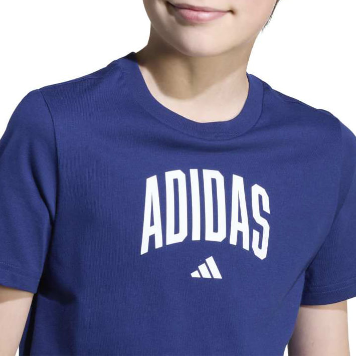 Adidas Camiseta JV5193 INF COLLEG T Dark Blue Algodao -3-